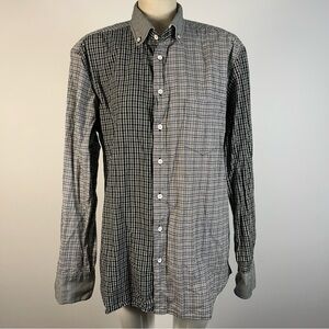 Rag & Bone Monochrome Plaid Patchwork Button-Down Men Shirt L